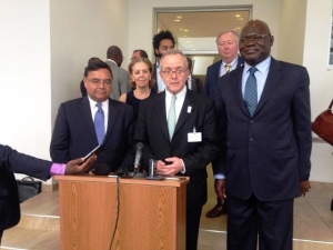 D&eacute;claration du Vice-pr&eacute;sident Afrique du MEDEF International G&eacute;rald Wolf &agrave; la sortie de la rencontre.