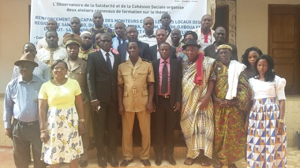 Les participants &agrave; l'ateleir de l'Observatoire de la Solidarit&eacute; et de la Coh&eacute;sion Sociale (Photo Aip Gagnoa 29/04/2017)