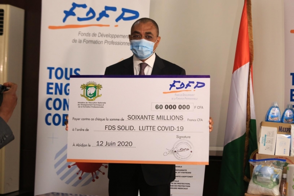 C&ocirc;te d&rsquo;Ivoire/ Coronavirus : Le FDFP d&eacute;caisse 130 millions FCFA pour la lutte