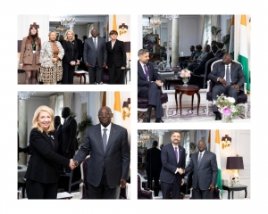 C&ocirc;te d'Ivoire-Sommet "Nutrition for Growth":  Tiemoko Meyliet Kon&eacute; &eacute;change avec des responsables de la FIDA, de l'UNICEF et de TV5MONDE