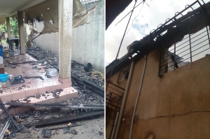 La r&eacute;sidence de Feu Dj&eacute;ni Konina ravag&eacute; par un incendie