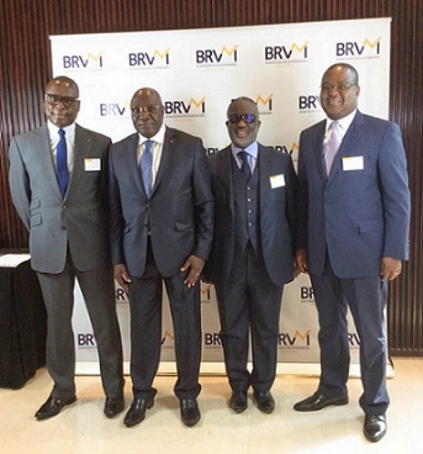 Paul Koffi Koffi et les dirigeants de la BRVM &agrave; Duba&iuml;