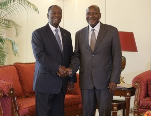 Les f&eacute;licitations du pr&eacute;sident de la R&eacute;publique, Alassane Ouattara, &agrave; son ancien Premier ministre, Daniel Kablan Duncan