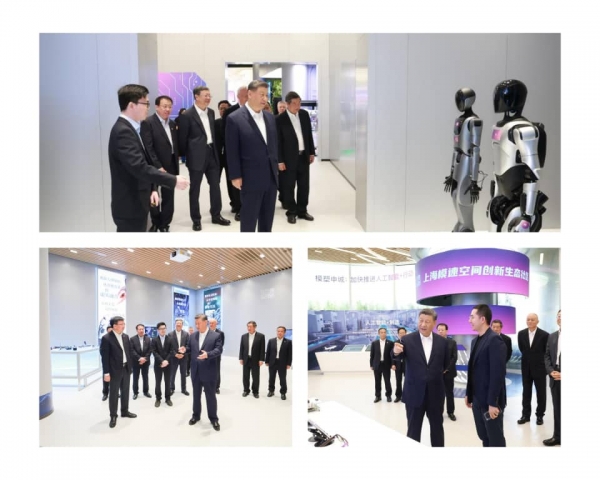 Xi Jinping inspecte le secteur de l'IA &agrave; Shanghai et appelle &agrave; son d&eacute;veloppement