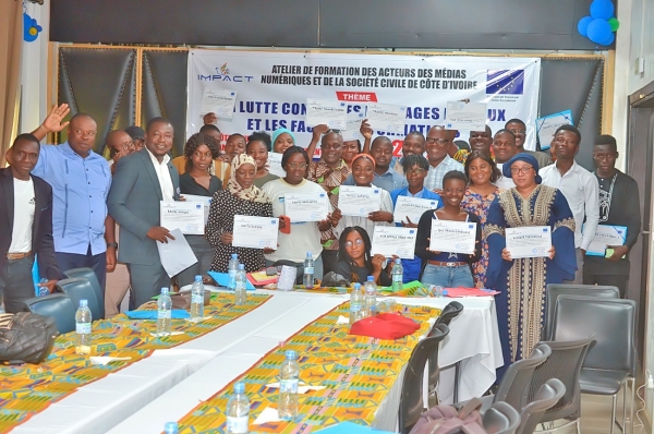 C&ocirc;te d&rsquo;Ivoire / M&eacute;dias:  74 personnes form&eacute;es pour lutter contre les messages haineux et les fausses informations