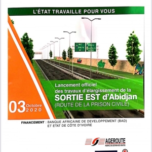 C&ocirc;te d&rsquo;Ivoire/ Infrastructure routi&egrave;re : lancement des travaux d&rsquo;&eacute;largissement de la route de la prison civile d&rsquo;Abidjan