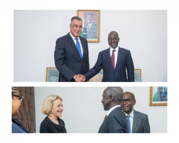 C&ocirc;te d&rsquo;Ivoire-Assembl&eacute;e nationale : Adama Bictogo re&ccedil;oit l&rsquo;ambassadeur Abdelmalek Ketani et Laure de La Raudi&egrave;re, pr&eacute;sidente de l&rsquo;ARCEP