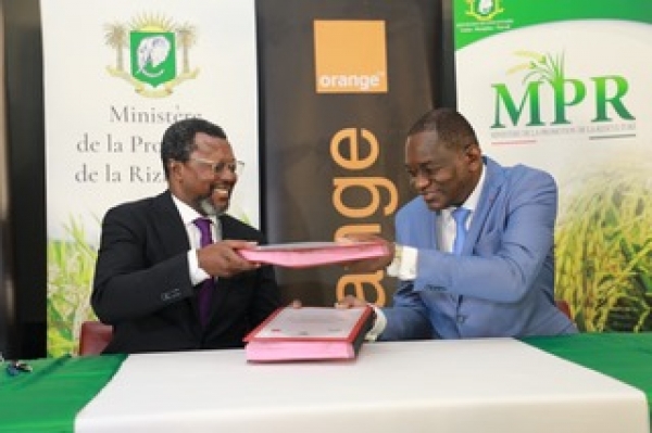 C&ocirc;te d&rsquo;Ivoire : signature de convention entre Orange C&ocirc;te d&rsquo;Ivoire et le Gouvernement pour la Promotion de la Riziculture