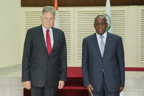 S.E.M. Michael GRAU l&rsquo;Ambassadeur d&rsquo;Allemagne en C&ocirc;te d&rsquo;Ivoire re&ccedil;u par le Ministre Ally Coulibaly