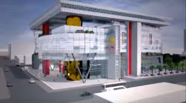 Maquette de la biblioth&egrave;que de la renaissance africaine d'Abidjan