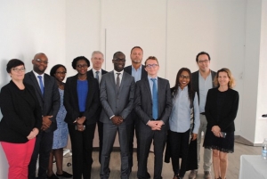 La photo de famille juste apr&egrave;s la conf&eacute;rence de presse, le mardi 25 avril 2017 &agrave; l'H&ocirc;tel ivoire. 