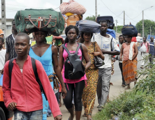 Des d&eacute;plac&eacute;s de guerre durant la crise ivoirienne (Photo CICR)