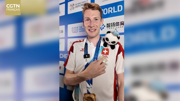 Le Suisse Riccardo Rancan, premier m&eacute;daill&eacute; d'or des Jeux Mondiaux 2025, partage son ressenti