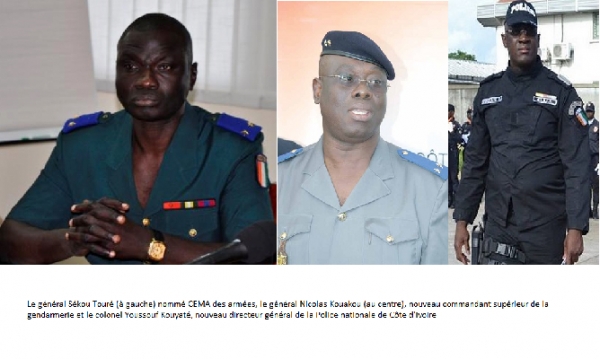 C&ocirc;te d&rsquo;Ivoire : Ouattara nomme de nouveaux chefs &agrave; la t&ecirc;te de l&rsquo;arm&eacute;e, la gendarmerie et la police