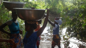 Des jeunes filles &agrave; la recherche d'eau &agrave; Vavoua