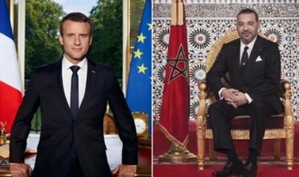 Maroc/France : le Roi Mohammed VI re&ccedil;oit Emmanuel Macron dans le cadre d'une visite d'Etat