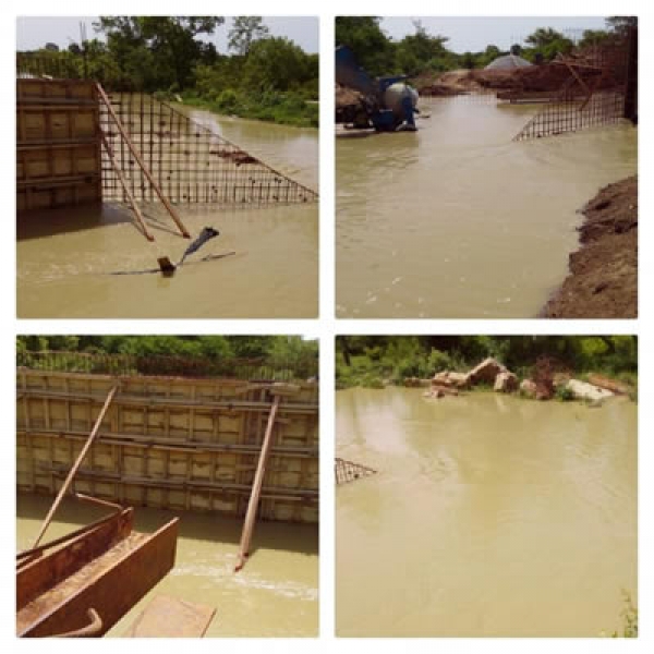 Travaux de r&eacute;habilitation du pont "Balafon", sur l&rsquo;axe Bouna- T&eacute;hini